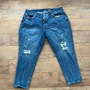 Old Navy High Rise Distressed Blue Jeans